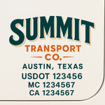Custom Truck Door Decal Sticker Signs | US DOT Compliant Truck Door Lettering Templates | Make Your Own - Add Your Own Text (2-Pack)