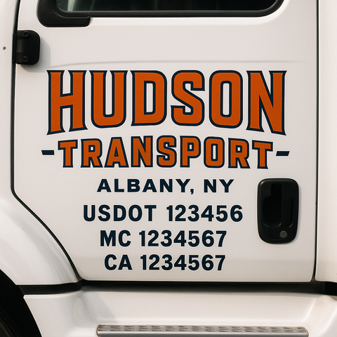 Custom Truck Door Decal Sticker Signs | US DOT Compliant Truck Door Lettering Templates | Make Your Own - Add Your Own Text (2-Pack)