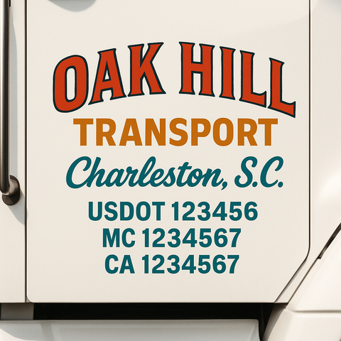 Custom Truck Door Decal Sticker Signs | US DOT Compliant Truck Door Lettering Templates | Make Your Own - Add Your Own Text (2-Pack)