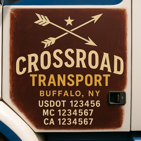 Custom Truck Door Decal Sticker Signs | US DOT Compliant Truck Door Lettering Templates | Make Your Own - Add Your Own Text (2-Pack)