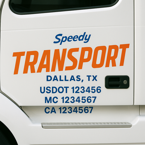 Custom Truck Door Decal Sticker Signs | US DOT Compliant Truck Door Lettering Templates | Make Your Own - Add Your Own Text (2-Pack)