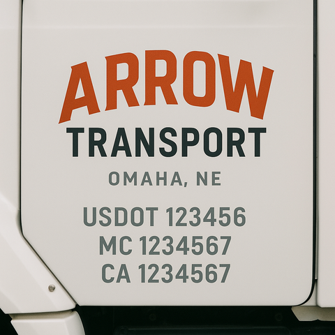 Custom Truck Door Decal Sticker Signs | US DOT Compliant Truck Door Lettering Templates | Make Your Own - Add Your Own Text (2-Pack)