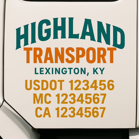 Custom Truck Door Decal Sticker Signs | US DOT Compliant Truck Door Lettering Templates | Make Your Own - Add Your Own Text (2-Pack)
