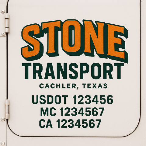 Custom Truck Door Decal Sticker Signs | US DOT Compliant Truck Door Lettering Templates | Make Your Own - Add Your Own Text (2-Pack)
