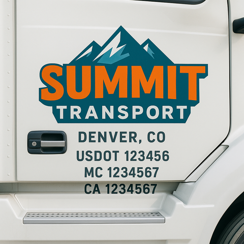 Custom Truck Door Decal Sticker Signs | US DOT Compliant Truck Door Lettering Templates | Make Your Own - Add Your Own Text (2-Pack)