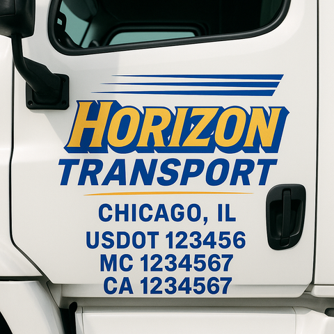 Custom Truck Door Decal Sticker Signs | US DOT Compliant Truck Door Lettering Templates | Make Your Own - Add Your Own Text (2-Pack)