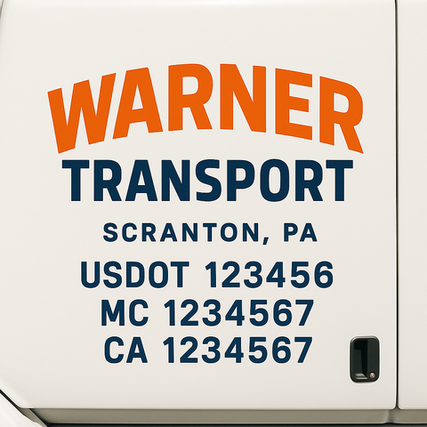 Custom Truck Door Decal Sticker Signs | US DOT Compliant Truck Door Lettering Templates | Make Your Own - Add Your Own Text (2-Pack)