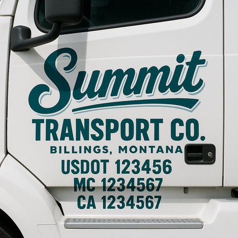Custom Truck Door Decal Sticker Signs | US DOT Compliant Truck Door Lettering Templates | Make Your Own - Add Your Own Text (2-Pack)