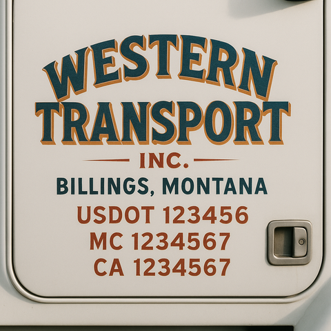 Custom Truck Door Decal Sticker Signs | US DOT Compliant Truck Door Lettering Templates | Make Your Own - Add Your Own Text (2-Pack)