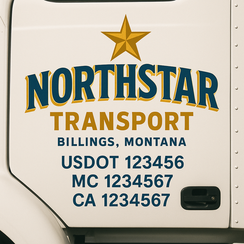 Custom Truck Door Decal Sticker Signs | US DOT Compliant Truck Door Lettering Templates | Make Your Own - Add Your Own Text (2-Pack)