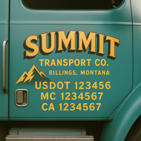Custom Truck Door Decal Sticker Signs | US DOT Compliant Truck Door Lettering Templates | Make Your Own - Add Your Own Text (2-Pack)