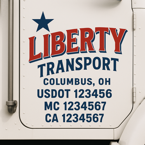Custom Truck Door Decal Sticker Signs | US DOT Compliant Truck Door Lettering Templates | Make Your Own - Add Your Own Text (2-Pack)