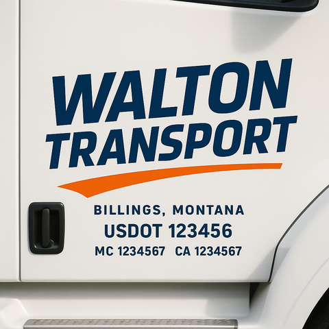 Custom Truck Door Decal Sticker Signs | US DOT Compliant Truck Door Lettering Templates | Make Your Own - Add Your Own Text (2-Pack)