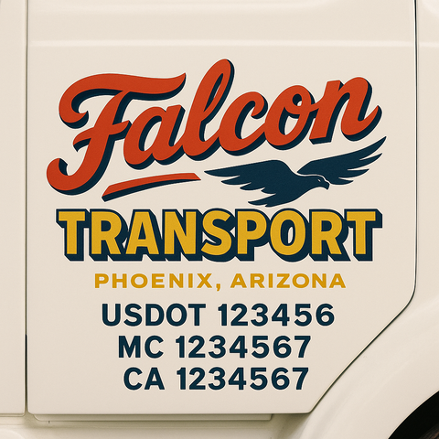 Custom Truck Door Decal Sticker Signs | US DOT Compliant Truck Door Lettering Templates | Make Your Own - Add Your Own Text (2-Pack)