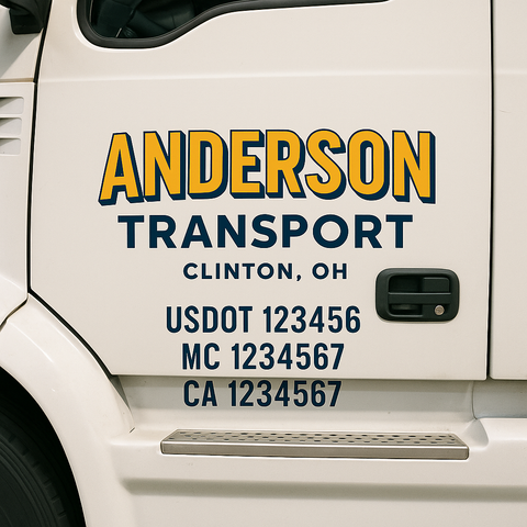 Custom Truck Door Decal Sticker Signs | US DOT Compliant Truck Door Lettering Templates | Make Your Own - Add Your Own Text (2-Pack)