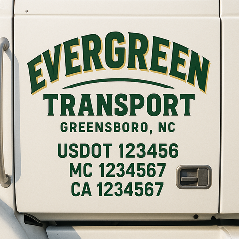 Custom Truck Door Decal Sticker Signs | US DOT Compliant Truck Door Lettering Templates | Make Your Own - Add Your Own Text (2-Pack)