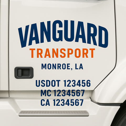 Custom Truck Door Decal Sticker Signs | US DOT Compliant Truck Door Lettering Templates | Make Your Own - Add Your Own Text (2-Pack)
