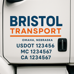 Custom Truck Door Decal Sticker Signs | US DOT Compliant Truck Door Lettering Templates | Make Your Own - Add Your Own Text (2-Pack)