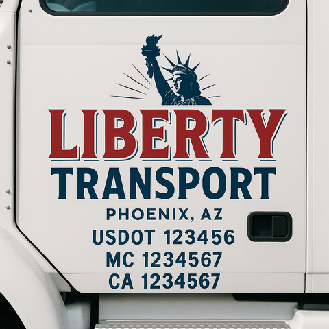 Custom Truck Door Decal Sticker Signs | US DOT Compliant Truck Door Lettering Templates | Make Your Own - Add Your Own Text (2-Pack)