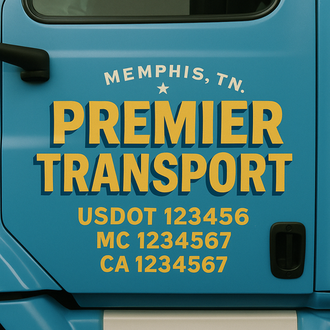 Custom Truck Door Decal Sticker Signs | US DOT Compliant Truck Door Lettering Templates | Make Your Own - Add Your Own Text (2-Pack)
