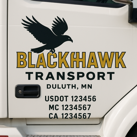 Custom Truck Door Decal Sticker Signs | US DOT Compliant Truck Door Lettering Templates | Make Your Own - Add Your Own Text (2-Pack)