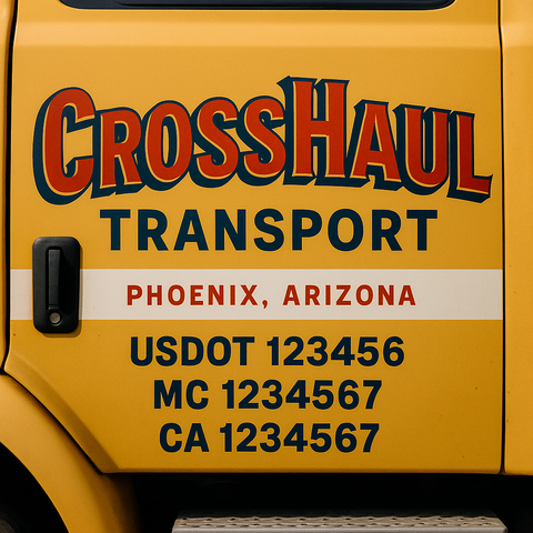 Custom Truck Door Decal Sticker Signs | US DOT Compliant Truck Door Lettering Templates | Make Your Own - Add Your Own Text (2-Pack)
