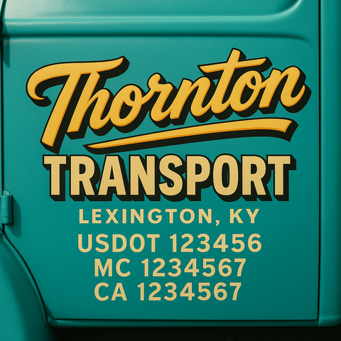 Custom Truck Door Decal Sticker Signs | US DOT Compliant Truck Door Lettering Templates | Make Your Own - Add Your Own Text (2-Pack)