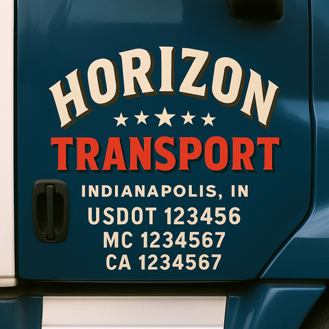 Custom Truck Door Decal Sticker Signs | US DOT Compliant Truck Door Lettering Templates | Make Your Own - Add Your Own Text (2-Pack)