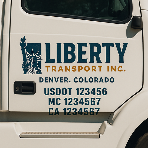 Custom Truck Door Decal Sticker Signs | US DOT Compliant Truck Door Lettering Templates | Make Your Own - Add Your Own Text (2-Pack)