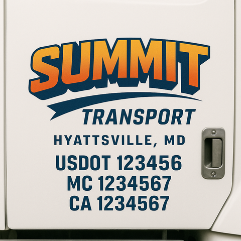 Custom Truck Door Decal Sticker Signs | US DOT Compliant Truck Door Lettering Templates | Make Your Own - Add Your Own Text (2-Pack)