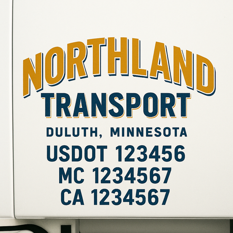 Custom Truck Door Decal Sticker Signs | US DOT Compliant Truck Door Lettering Templates | Make Your Own - Add Your Own Text (2-Pack)