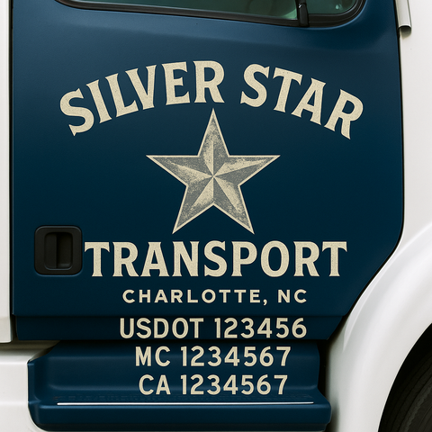 Custom Truck Door Decal Sticker Signs | US DOT Compliant Truck Door Lettering Templates | Make Your Own - Add Your Own Text (2-Pack)