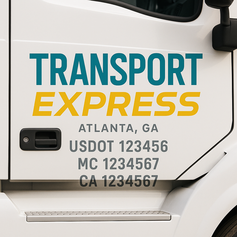 Custom Truck Door Decal Sticker Signs | US DOT Compliant Truck Door Lettering Templates | Make Your Own - Add Your Own Text (2-Pack)