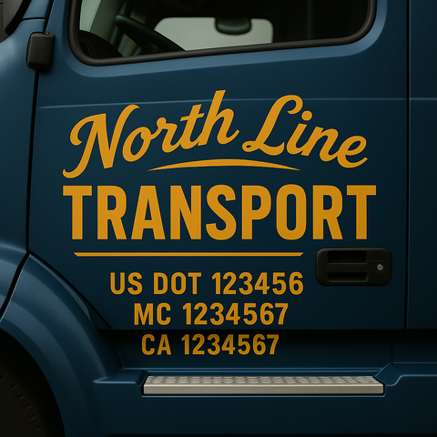 Custom Truck Door Decal Sticker Signs | US DOT Compliant Truck Door Lettering Templates | Make Your Own - Add Your Own Text (2-Pack)