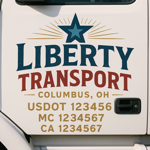 Custom Truck Door Decal Sticker Signs | US DOT Compliant Truck Door Lettering Templates | Make Your Own - Add Your Own Text (2-Pack)