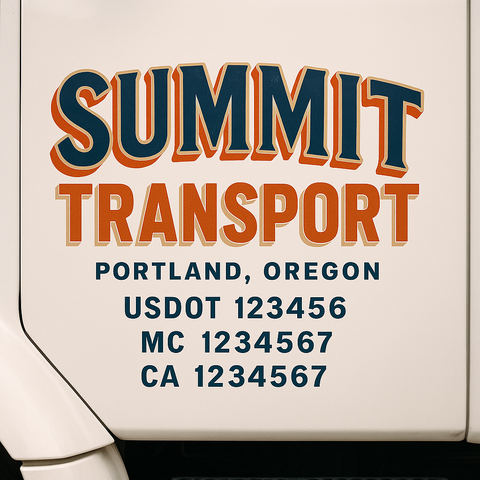 Custom Truck Door Decal Sticker Signs | US DOT Compliant Truck Door Lettering Templates | Make Your Own - Add Your Own Text (2-Pack)