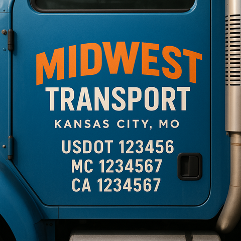 Custom Truck Door Decal Sticker Signs | US DOT Compliant Truck Door Lettering Templates | Make Your Own - Add Your Own Text (2-Pack)