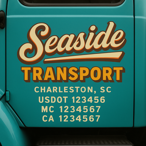 Custom Truck Door Decal Sticker Signs | US DOT Compliant Truck Door Lettering Templates | Make Your Own - Add Your Own Text (2-Pack)