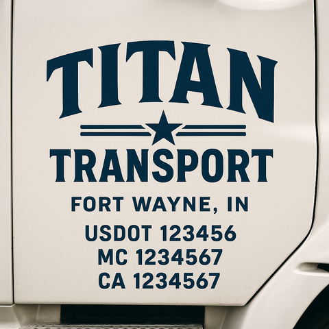 Custom Truck Door Decal Sticker Signs | US DOT Compliant Truck Door Lettering Templates | Make Your Own - Add Your Own Text (2-Pack)