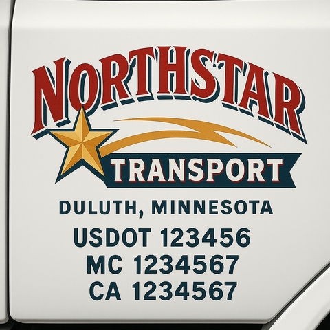 Custom Truck Door Decal Sticker Signs | US DOT Compliant Truck Door Lettering Templates | Make Your Own - Add Your Own Text (2-Pack)
