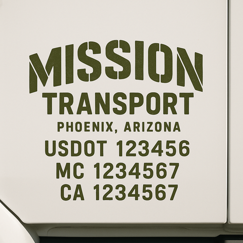 Custom Truck Door Decal Sticker Signs | US DOT Compliant Truck Door Lettering Templates | Make Your Own - Add Your Own Text (2-Pack)