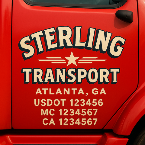Custom Truck Door Decal Sticker Signs | US DOT Compliant Truck Door Lettering Templates | Make Your Own - Add Your Own Text (2-Pack)