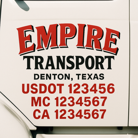 Custom Truck Door Decal Sticker Signs | US DOT Compliant Truck Door Lettering Templates | Make Your Own - Add Your Own Text (2-Pack)