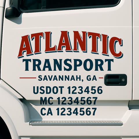 Custom Truck Door Decal Sticker Signs | US DOT Compliant Truck Door Lettering Templates | Make Your Own - Add Your Own Text (2-Pack)