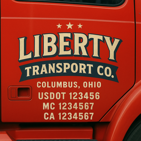 Custom Truck Door Decal Sticker Signs | US DOT Compliant Truck Door Lettering Templates | Make Your Own - Add Your Own Text (2-Pack)