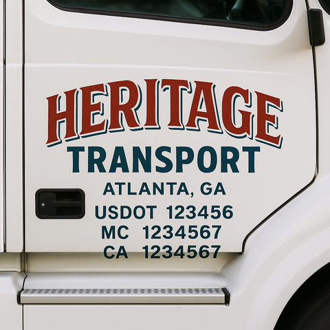 Custom Truck Door Decal Sticker Signs | US DOT Compliant Truck Door Lettering Templates | Make Your Own - Add Your Own Text (2-Pack)