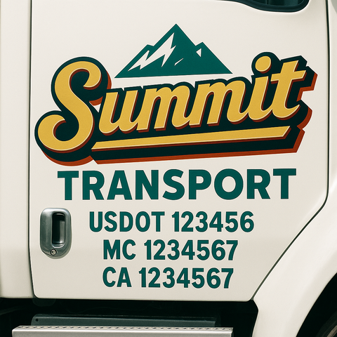 Custom Truck Door Decal Sticker Signs | US DOT Compliant Truck Door Lettering Templates | Make Your Own - Add Your Own Text (2-Pack)
