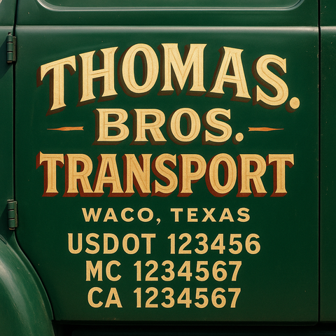 Custom Truck Door Decal Sticker Signs | US DOT Compliant Truck Door Lettering Templates | Make Your Own - Add Your Own Text (2-Pack)