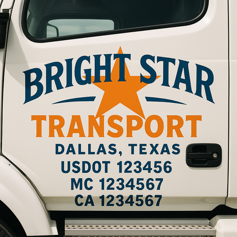Custom Truck Door Decal Sticker Signs | US DOT Compliant Truck Door Lettering Templates | Make Your Own - Add Your Own Text (2-Pack)