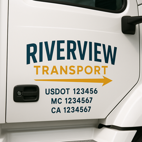 Custom Truck Door Decal Sticker Signs | US DOT Compliant Truck Door Lettering Templates | Make Your Own - Add Your Own Text (2-Pack)